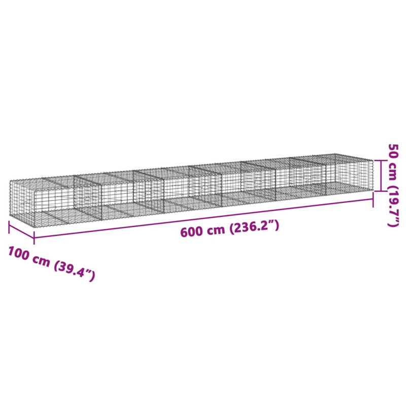 Annot Metal Border Fencing, 50cm H x 600cm W x 100cm D