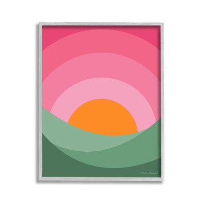 Pink Landscape Framed Giclee Art by Carrie Cantwell