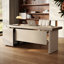 Bureau de direction en L crème avec dessus en similicuir et armoire de rangement gauche-1269547803-1269547808