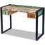 Solid Wood Top Metal Base Writing Desk