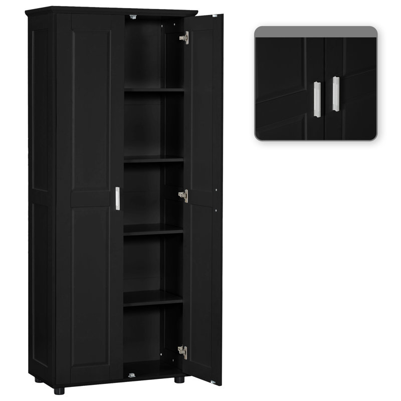 Armoire de rangement de salle de bain de style moderne avec tablettes réglables, Noir