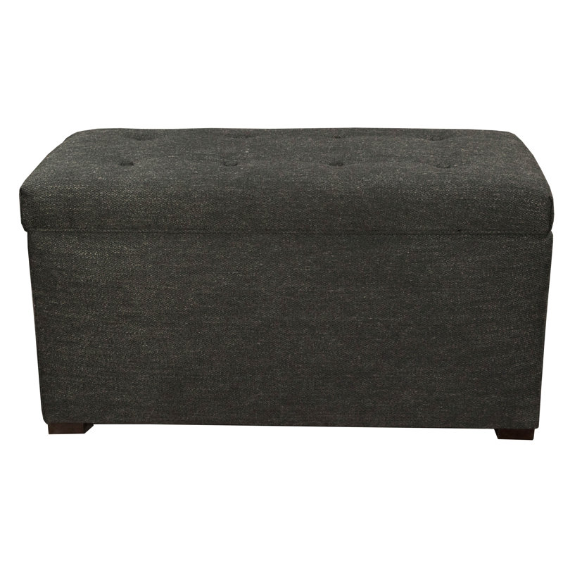 Banc de rangement rembourré Ayleen, Gris anthracite