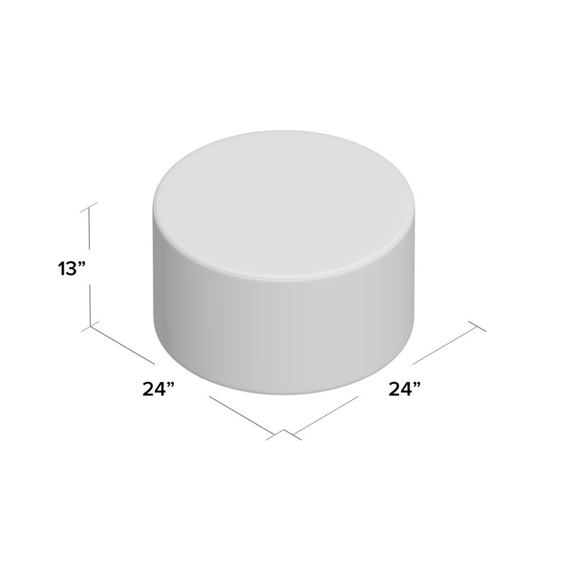 Pouf rond de base - Hauteur du siège: 12 po, Bleu, H 13 po x l 24 po x P 24 po