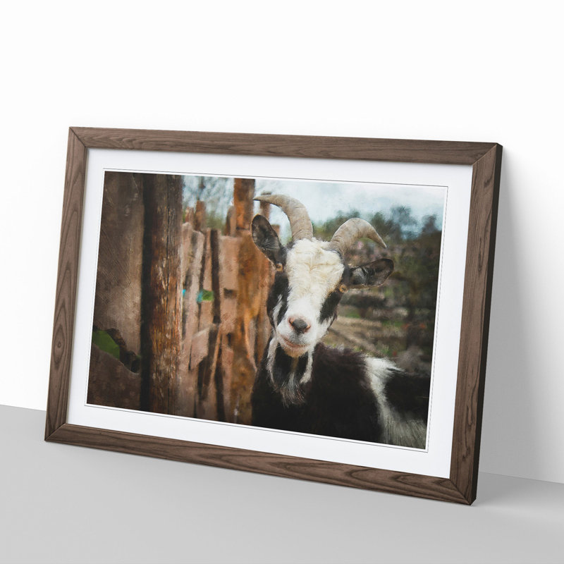 Goat Vol.1 - Picture Frame Painting, 27cm H x 36cm W x 2cm D, Walnut Framed
