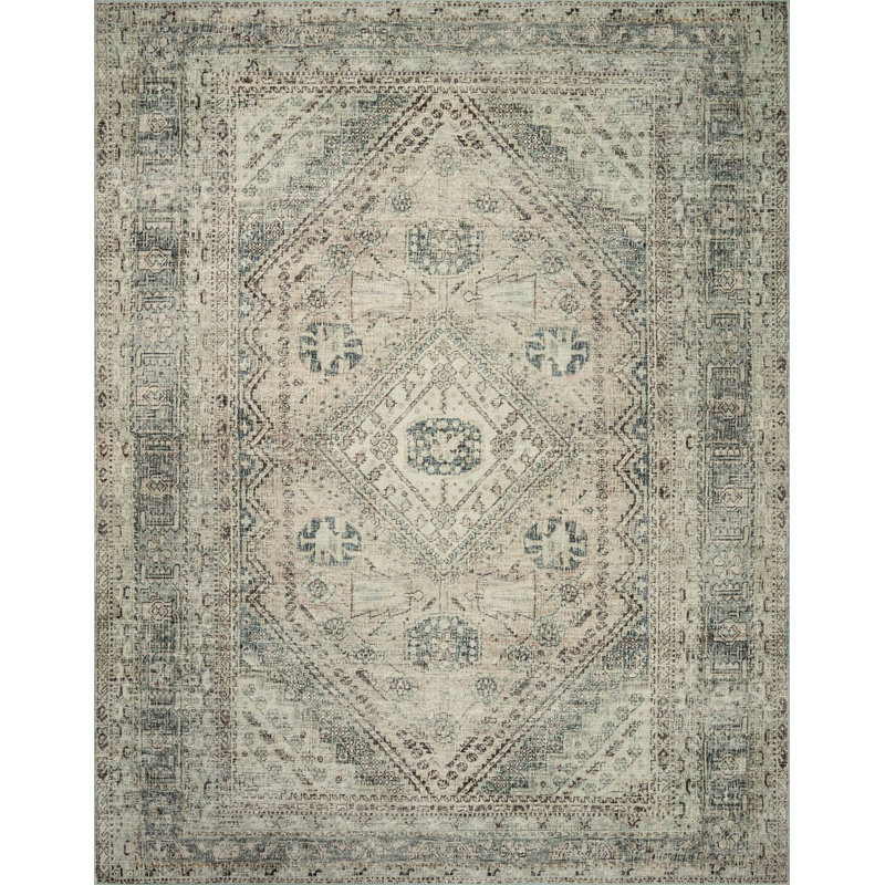 Magnolia Home By Joanna Gaines X Loloi Sinclair Machine Washable Natural / Sage Area Rug, Rectangle 8'6" x 11'6"