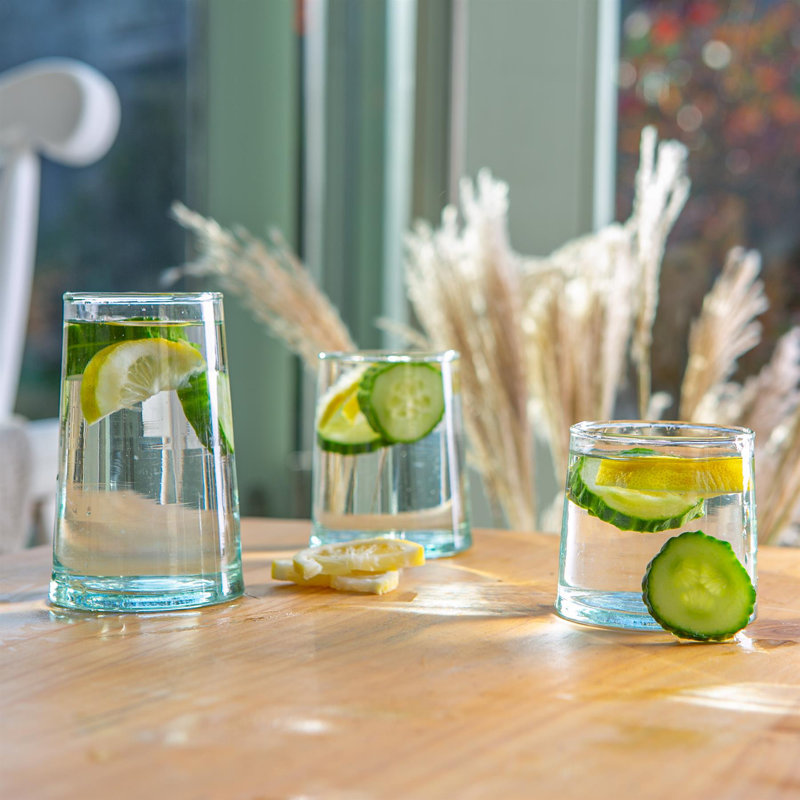 20pc Recycled Glassware Set - By Nicola Spring, Transparent