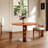 Farmhouse Round Small Dining Walnut Color Kitchen Table 43" With Solid Wood Tabletop For 2-4 Person-310533605-310533616-331975294