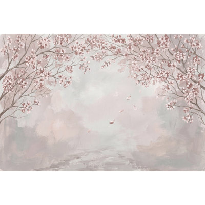 Cherry Blossoms Wallpaper Sakura Watercolor Removable Wall Decor