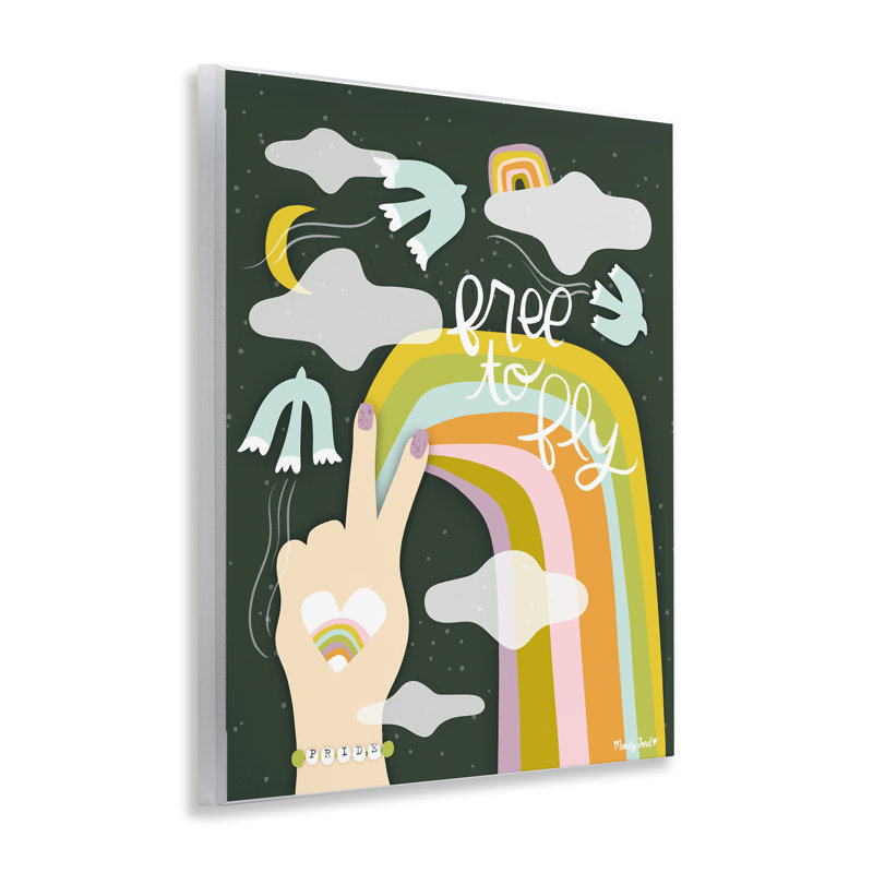 Plaque murale Boho Free To Fly, design par Mandy Ford Art + Illustration