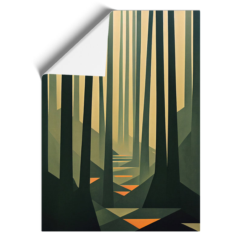 Block Print Forest Abstract No.5 - Wall Art, 29.7cm H x 21cm W, Paper, No Matte