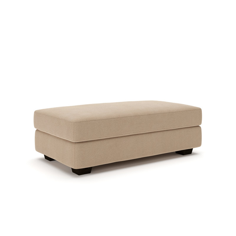 Repose-pieds rectangulaire 49 po Emilio, Velours performance pain grillé Bella