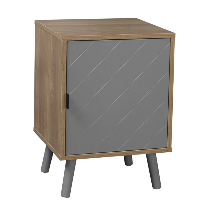 Dillard 40cm W Particle Board / Chipboard Bedside Table, Oak/Grey