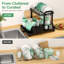 2 Tier Dish Drying Rack for Kitchen Countertop Dish Rack with Drainboard & Utensil Holder