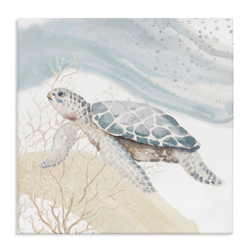 «Natation aquatique tortue» par Patricia Pinto, H 36 po x l 36 po