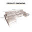 Canapé d'angle modulaire, canapé nuage surdimensionné en forme de U avec double méridienne, mobilier de salon 5 places en chenille rembourrée avec coussins moelleux, beige-131374093-136329414