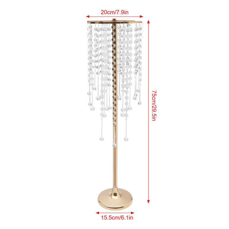 10 pièces pour table en cristal argent / or pour mariage et fêtes , Or, H 29,5 po x l 7,9 po x P 7,9 po