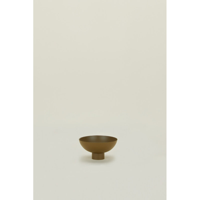 Medium Olive Stainless Steel Footed Bowl