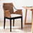 Woven Rattan Arm Design Upholstered Accent Chair