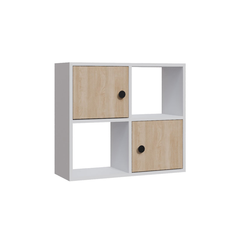 Tuttle 62.6cm H 72cm W Bookcase, White/Oak