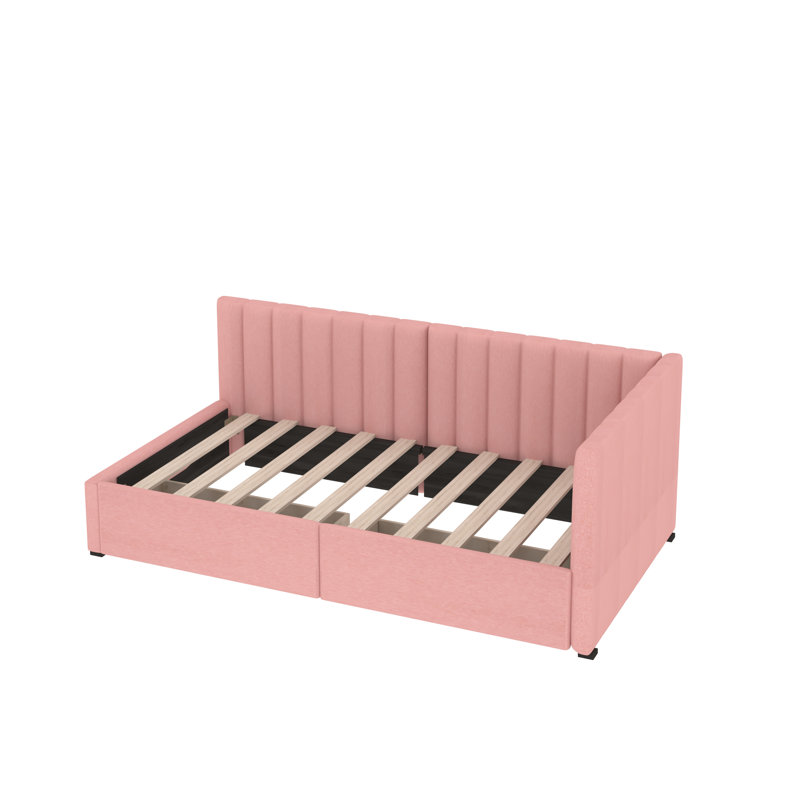 Jordyne Upholstered Linen Daybed, Pink