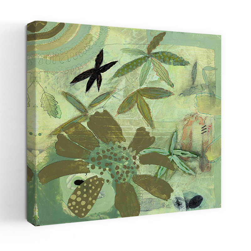 Floral Fantasies 2, art contemporain abstrait, H 24 po x l 24 po