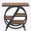 Ensemble de 2 tables de bout, table d'appoint industrielle étroite avec 3 tablettes de rangement, table de chevet en bois pour le salon et la chambre à coucher