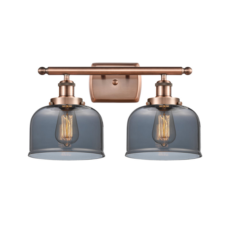 Éclairage pour meuble-lavabo à 2 lumières 18 po Ballston Urban Bell, Cuivre antique, DEL, Oui