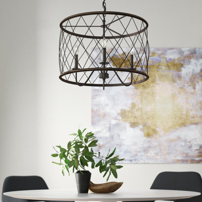 Lustre cylindrique à 4 lumières de style bougie Bantam