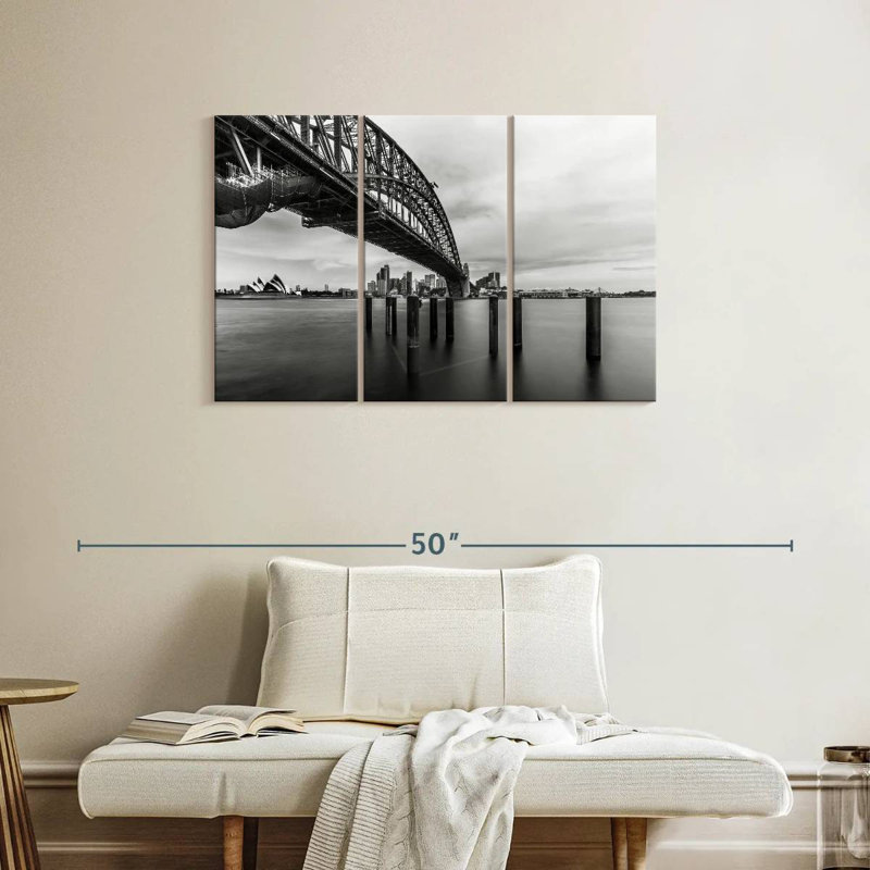 Rorry Cloudy Harbour Bridge, 24" H x 38" W