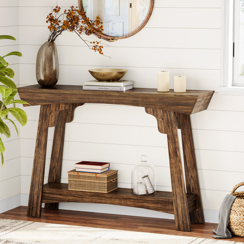 41.3 Inch 2-Tier Console Table With Storage Shelf