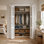  Porte pliante en verre givré 3-Lite, porte pliante en bois manufacturé massif, porte pliante intérieure avec ensemble de quincaillerie pour garde-robe, garde-manger, salle de bain, salle de lavage 72 po x 80 po