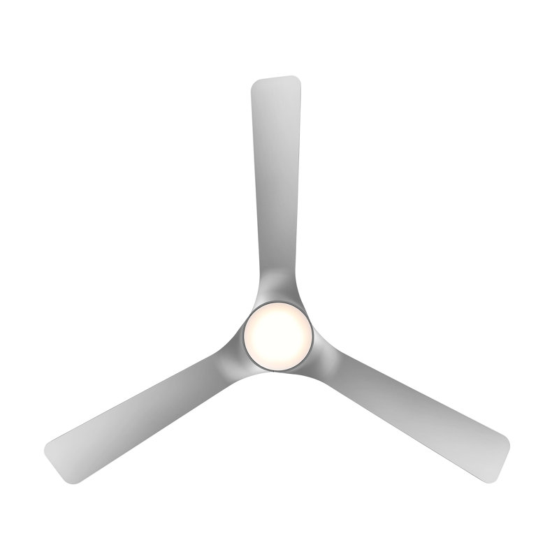 Ventilateur de plafond intelligent à 3 pales au fini nickel brossé / argenté Gage avec ensemble d'éclairage à DEL sélectionnable 2700K-3000K-4000K-5000K et télécommande inclus