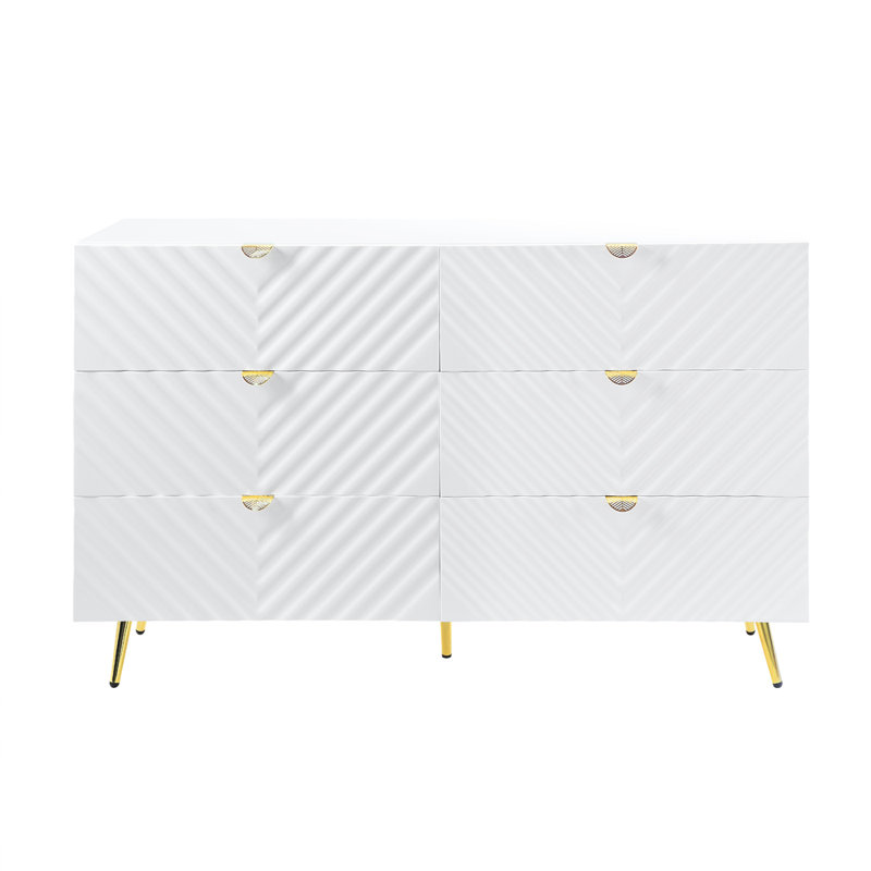 Schulz 55'' W 6 - Drawer Dresser, White