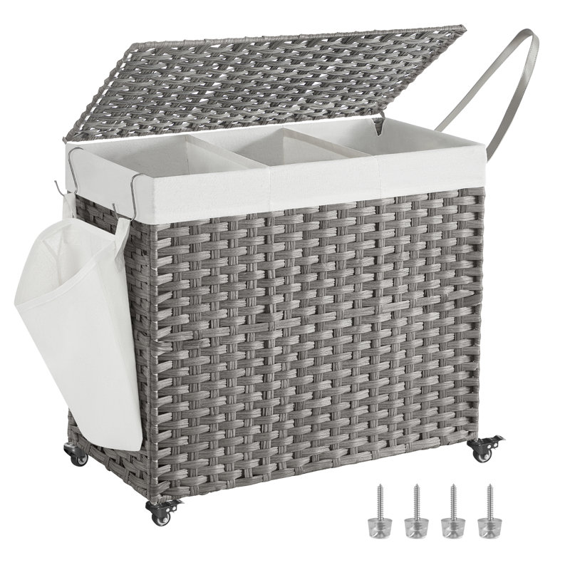 Laundry Hamper with Handles, Grey