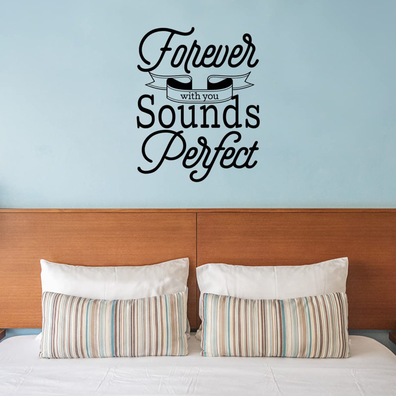 Adhésif décoratif «Forever With You Sounds Perfect», Noir, H 16 po x l 13 po