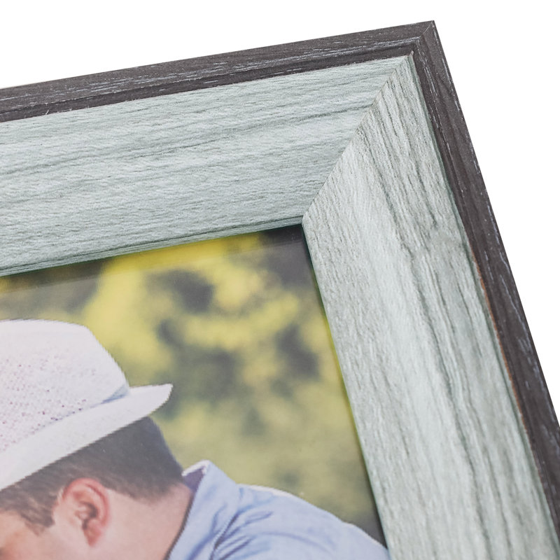 Gray Solid Wood Picture Frame with Mat