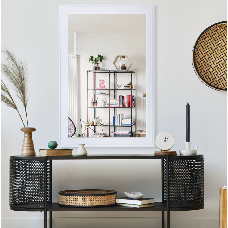 Miroir biseauté Arlinna, Blanc, 45,5 po x 39,5 po