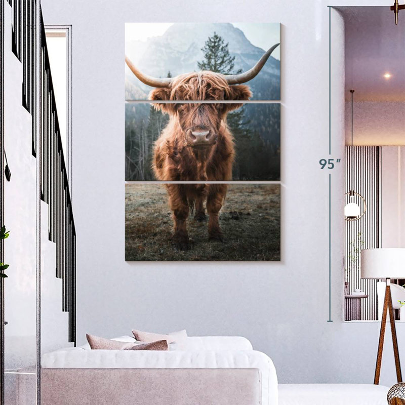 Brampt Dolomites Highland Cow, 74" H x 48" W