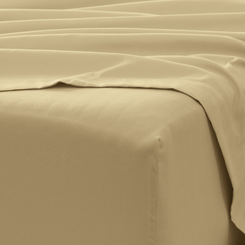 Ensemble de draps 4 pièces Ultra Soft, Or, Ensemble de draps pour lit simple avec 1 taie d'or
