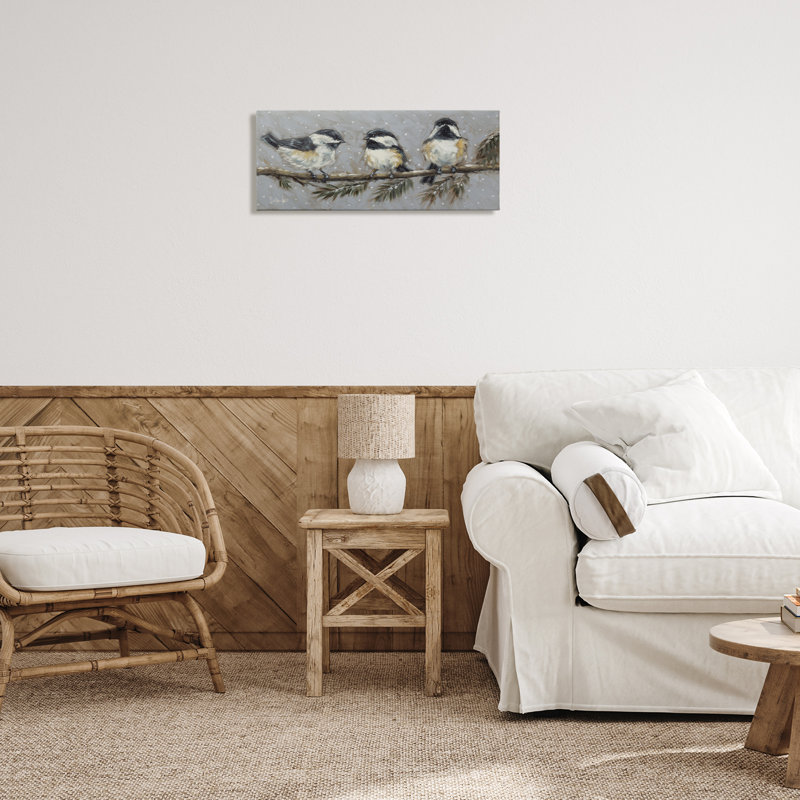 «Winter Bird Trio», art mural par Sara, H 10 po x l 24 po