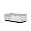 Table basse Matilda blanche de 47 po avec plateau en faux marbre blanc.