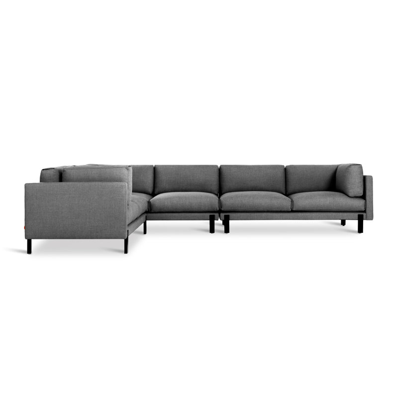 Silverlake XL Sectional, Left Hand Facing, Andorra Pewter Performance Basketweave