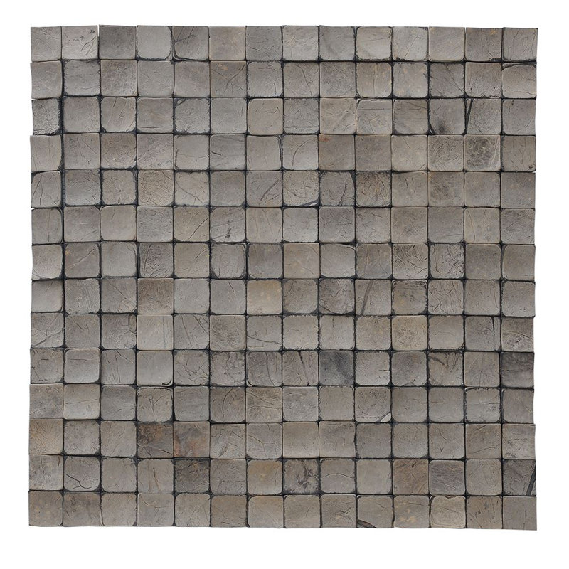 Kelapa Coconut Shell Mosaic Tile in Tumbled Oyster Shell