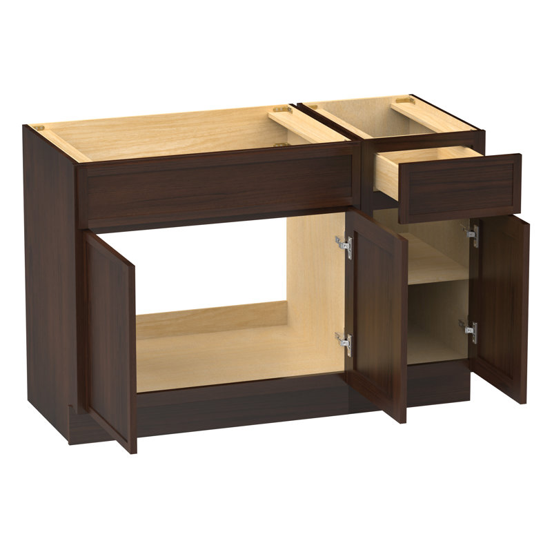 Base de meuble-lavabo simple 54 po seulement, Brun