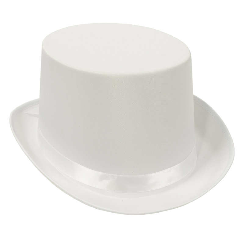 Chapeau supérieur satiné élégant - paquet de 6, Blanc