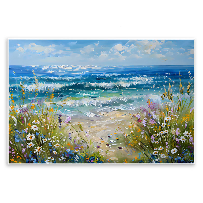 Plaque murale Floral Beach Meadow par Ocean, design Creative Studio, 13 x 19