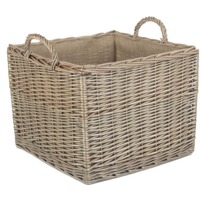 Madisyn Wicker Lined Log or Storage Basket