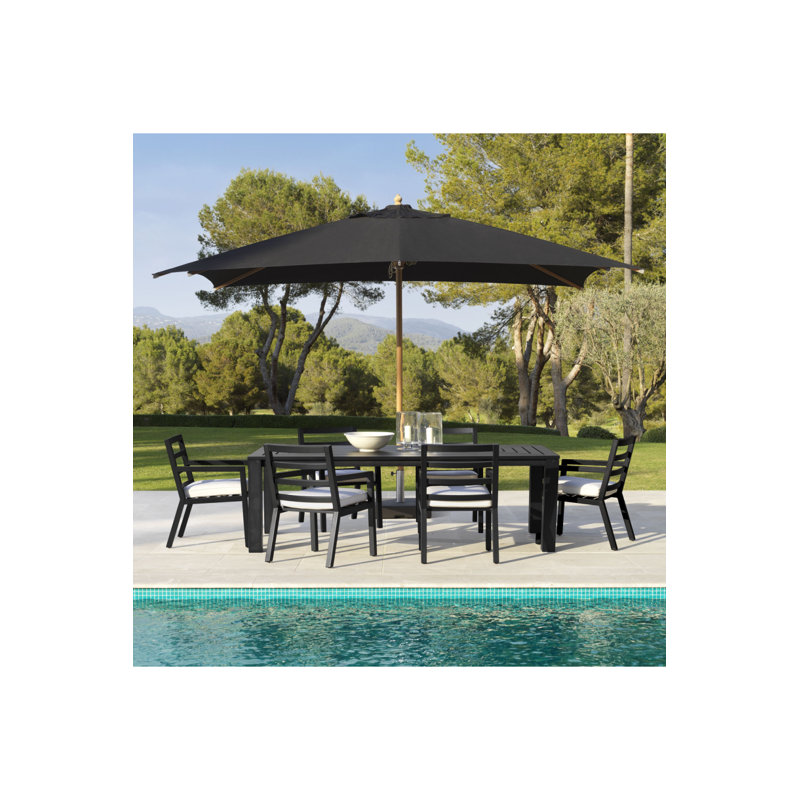 Vistamar Outdoor Coffee Table, Black, 41.34" W x 94.49" L x 29.33" H