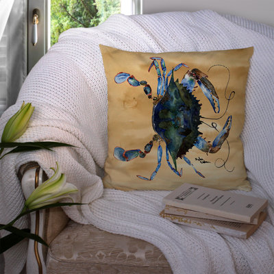 Coussin décoratif intérieur/extérieur beige/vert crabe