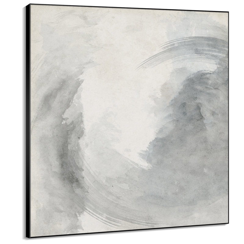 Très grand art mural imprimé sur toile - Abstrait gris minimaliste, illustrations pour décor de salon ou de chambre à coucher - "Assemblage requis du cadre (cadre non fini)"